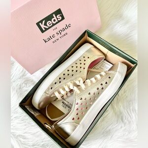 Kate Spade by Keds: Heart Kickstart Light Gold Sneakers
